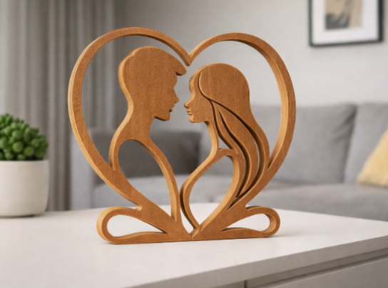 ESCULTURA CASAL NO CORA��O