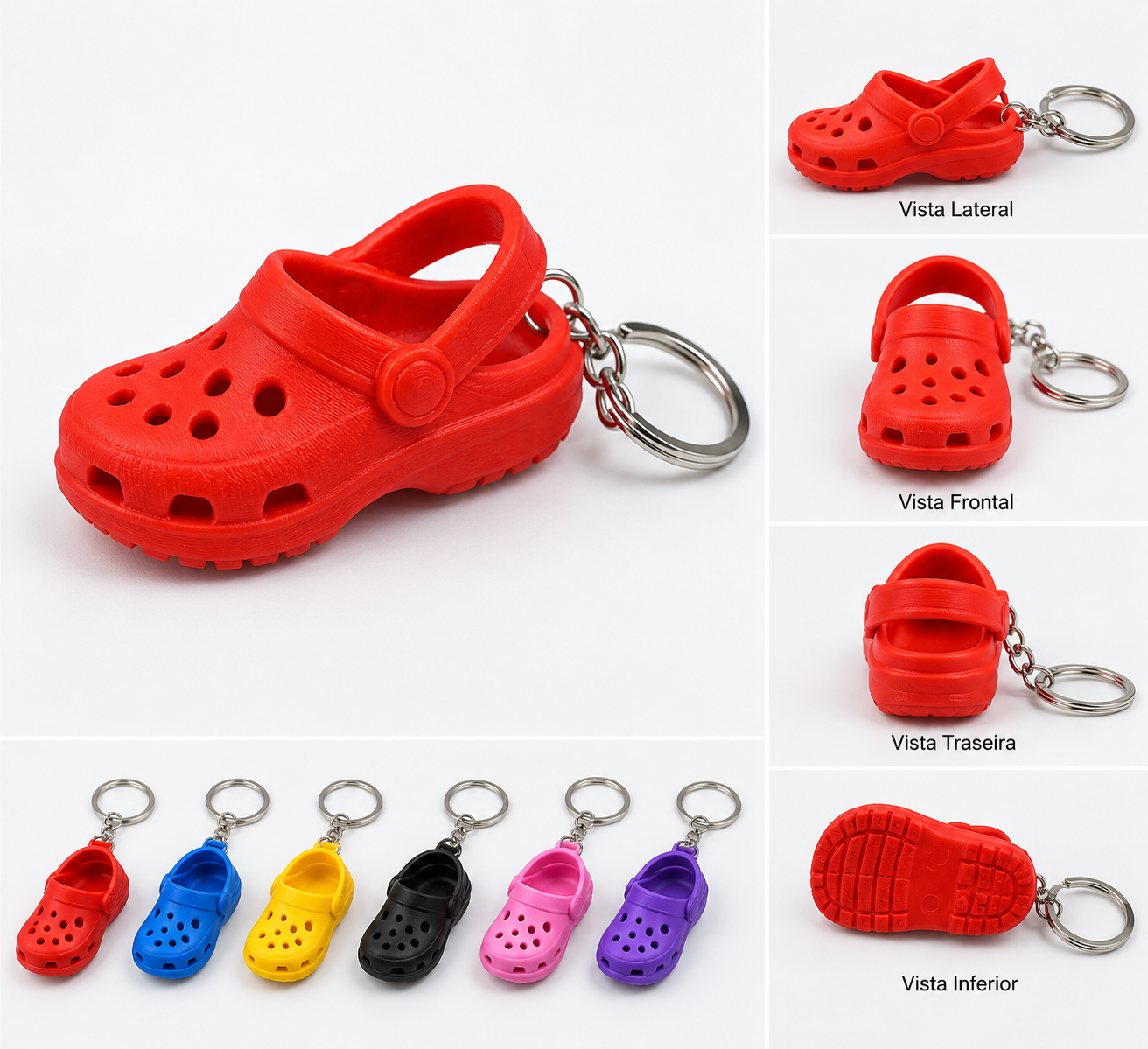 CHAVEIRO MINI CLOG 3D � SAPATINHO TIPO CROCS 