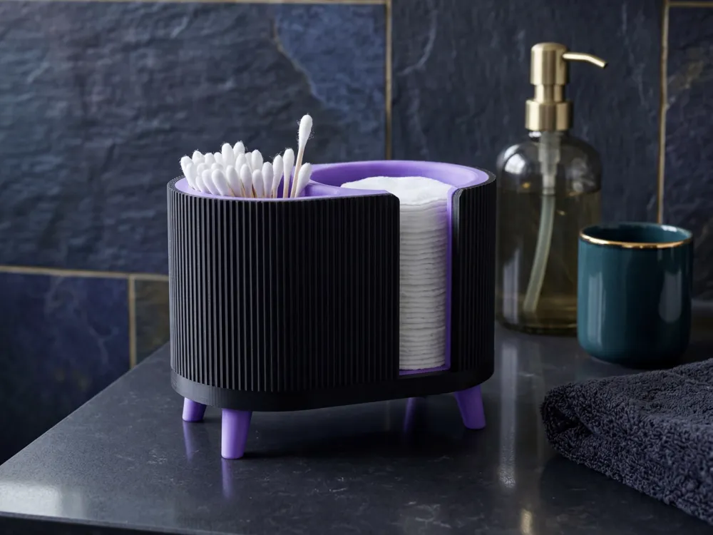 ORGANIZADOR PARA ALGOD�O E COTONETES COM P�S DECORATIVOS MODERNO
